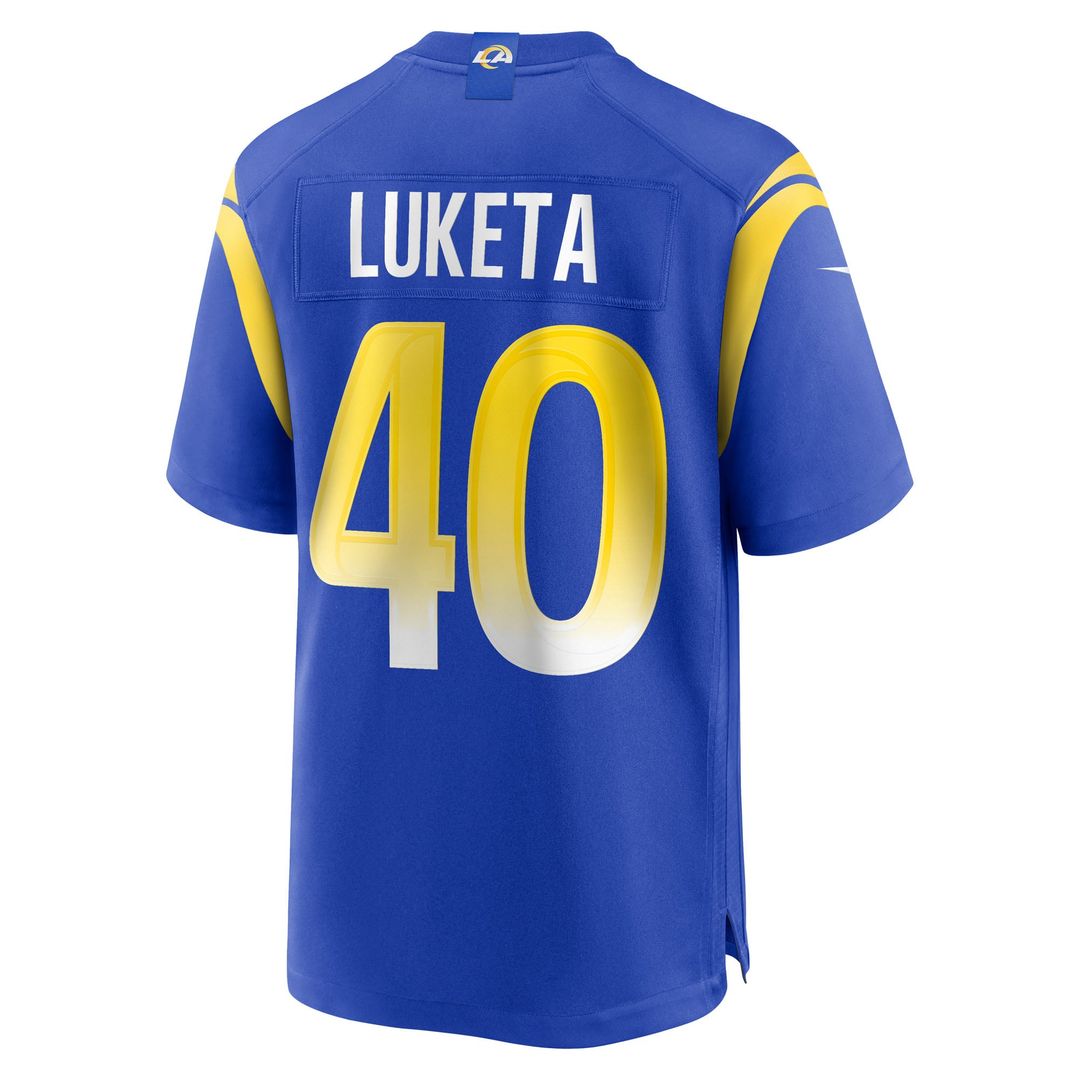Los Angeles Rams Jesse Luketa Nike Royal Team Game Jersey product image 3, provided for visual reference and product detail