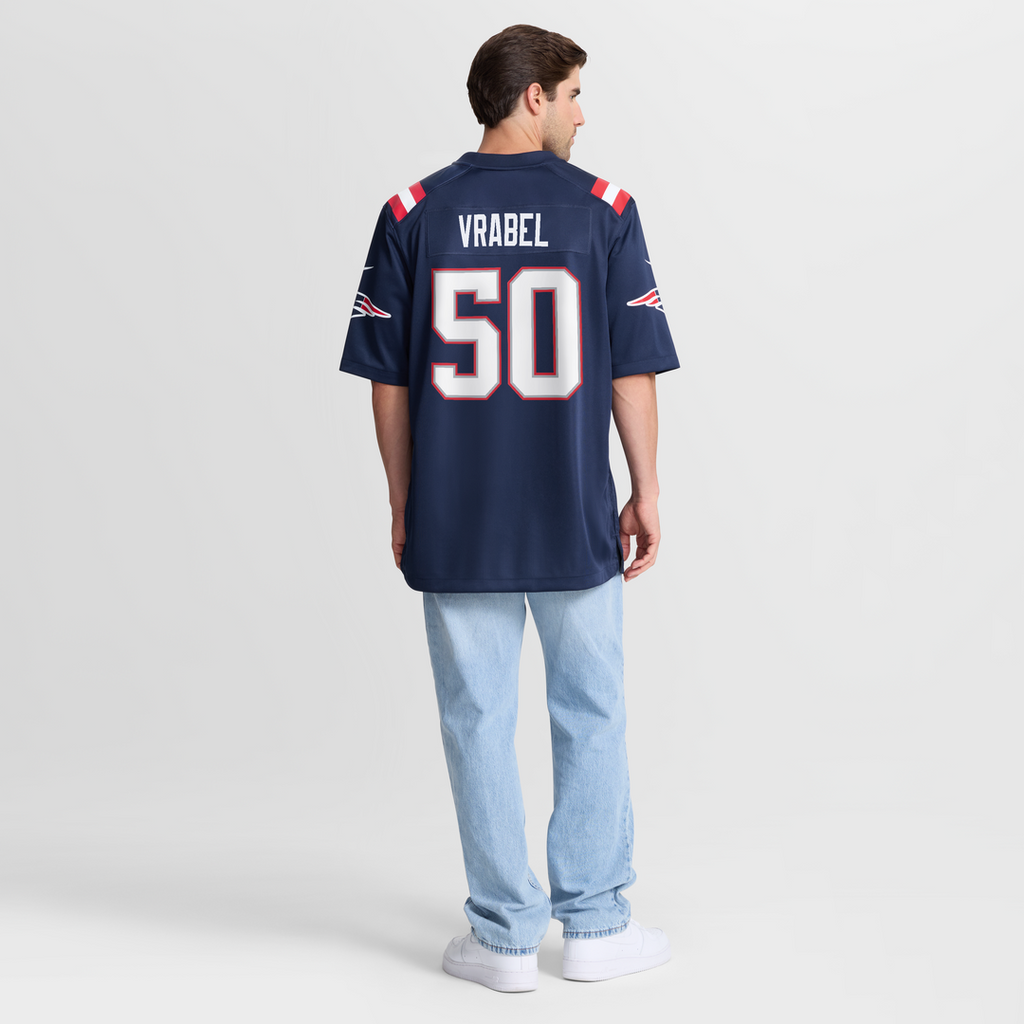 New England Patriots Mike Vrabel Nike Navy Game Retired Player Jersey product image 16, provided for visual reference and