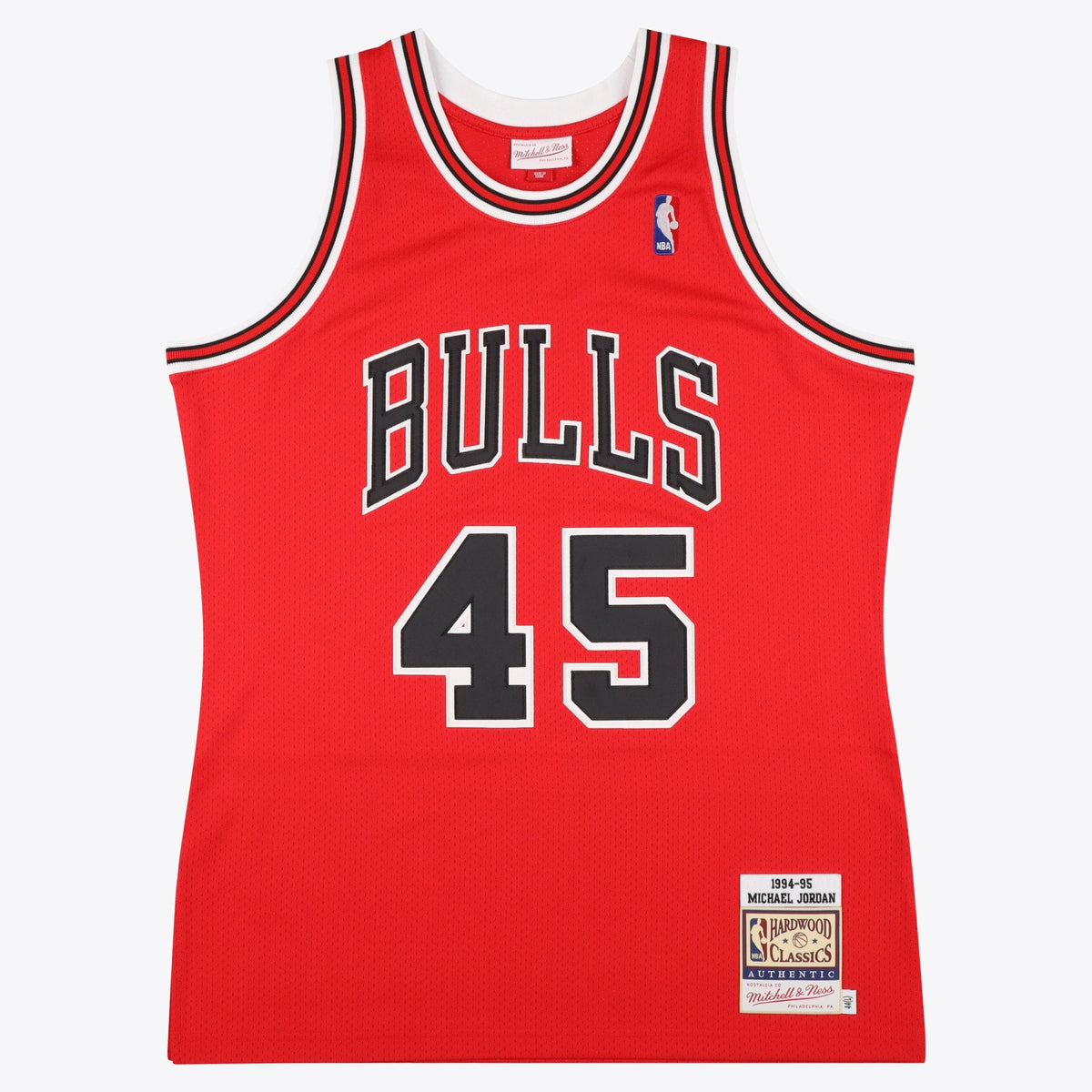 Chicago Bulls Michael Jordan 1994-95 Road 45 Authentic Jersey By Mitchell & Ness - Red product image 1, provided for visual