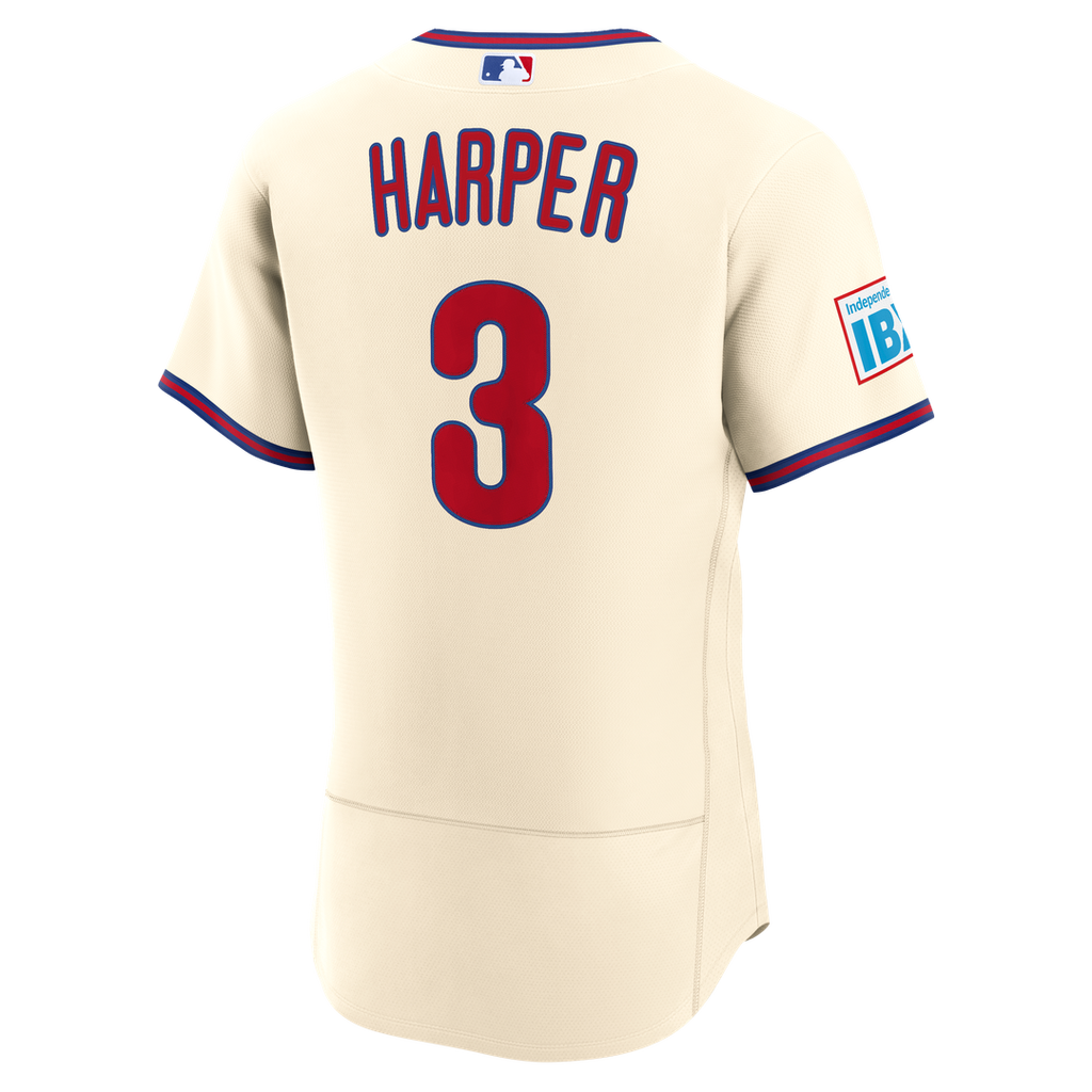 Philadelphia Phillies Bryce Harper Nike Cream Alternate Authentic Sponsor Patch Jersey product image 3, provided for visual