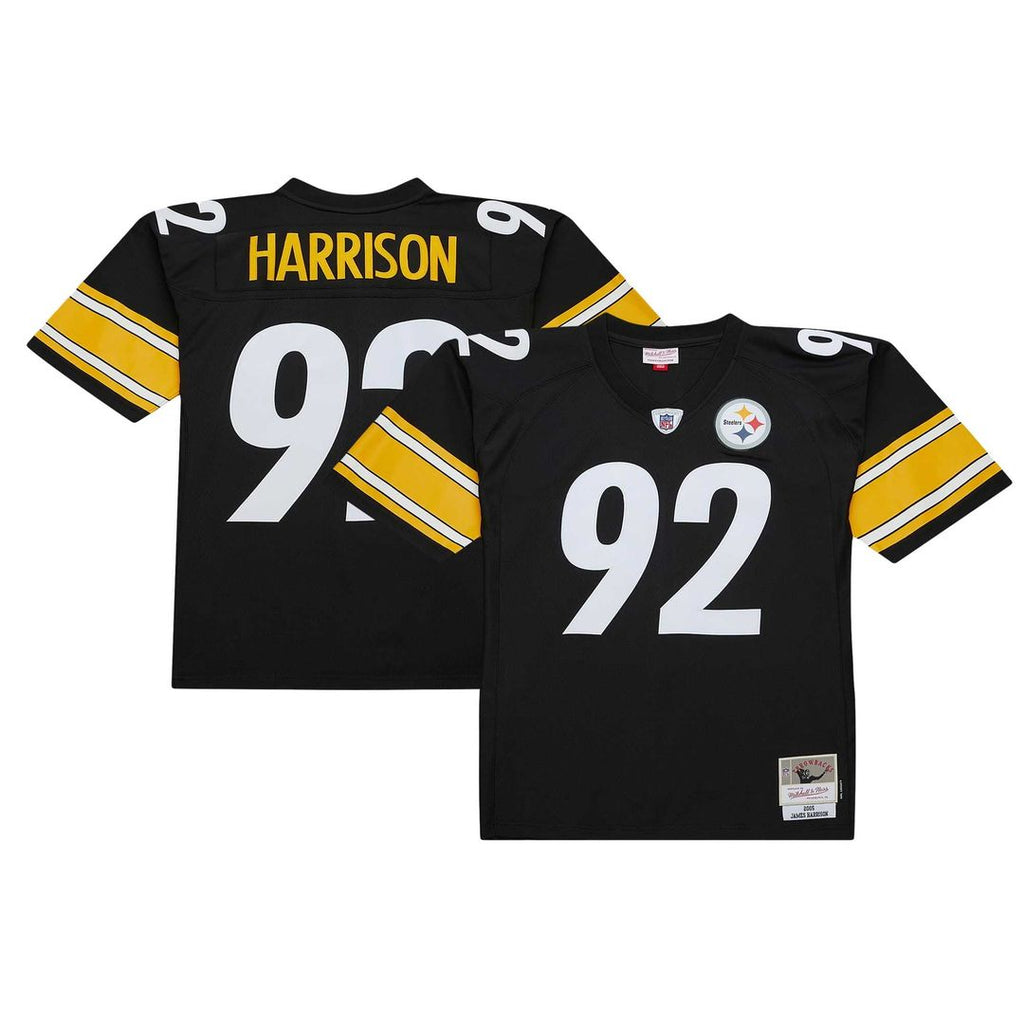 Pittsburgh Steelers James Harrison Mitchell & Ness Black Legacy Replica Jersey product image 1, provided for visual