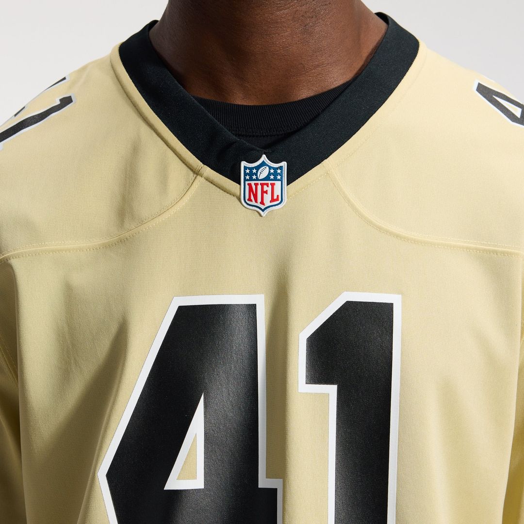 New Orleans Saints Alvin Kamara Nike Gold Gameday Golds Alternate Game Player Jersey product image 9, provided for visual