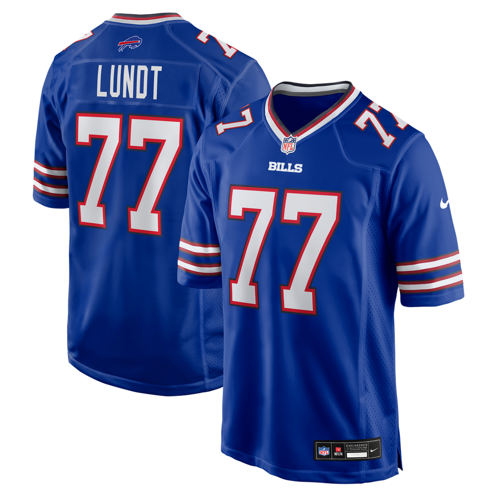 Buffalo Bills Chase Lundt Nike Royal Team Game Jersey product image 1, provided for visual reference and product detail