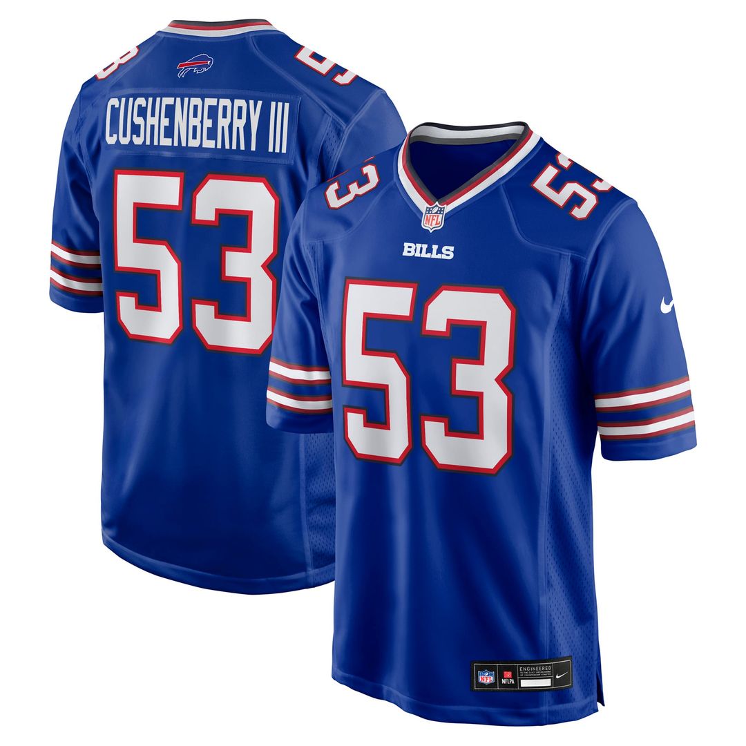 Buffalo Bills Lloyd Cushenberry III Nike Royal Team Game Jersey product image 1, provided for visual reference and product