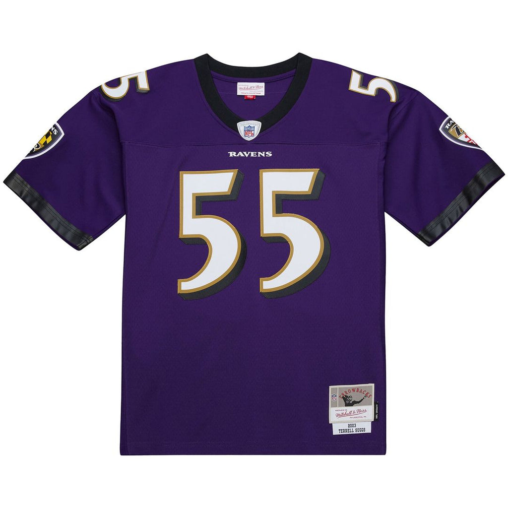 Baltimore Ravens Terrell Suggs Mitchell & Ness Purple 2003 Legacy Replica Jersey product image 2, provided for visual