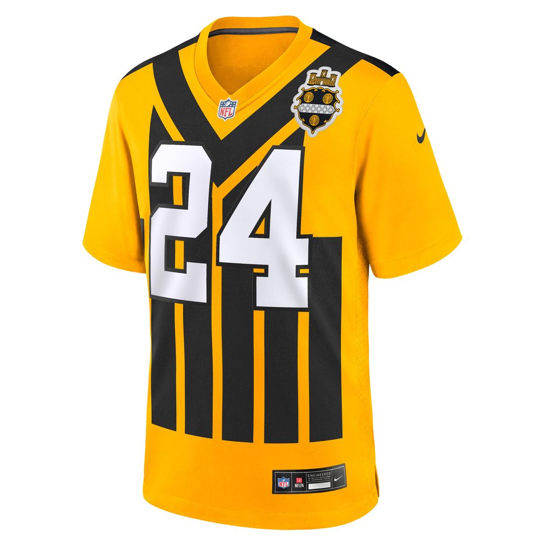 Pittsburgh Steelers Joey Porter Jr. Nike Gold Alternate 1933 Throwback Game Jersey product image 5, provided for visual