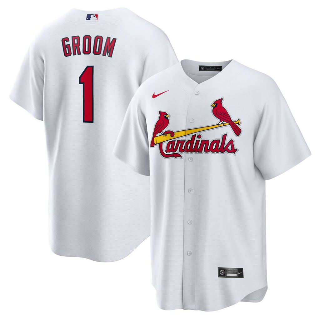St. Louis Cardinals Nike White #1 Groom Home Replica Jersey product image 1, provided for visual reference and product