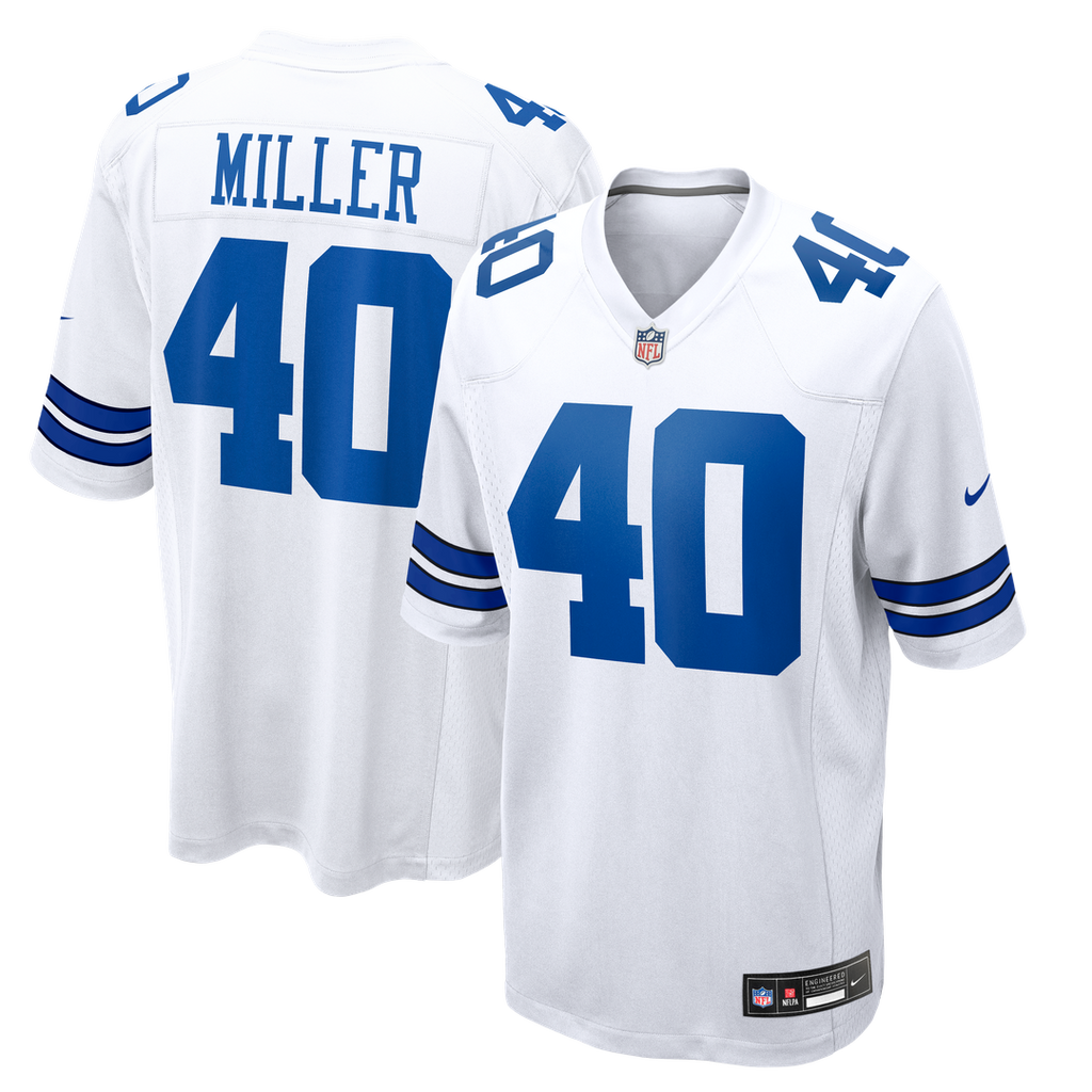 Dallas Cowboys Von Miller Nike White Game Jersey product image 1, provided for visual reference and product detail review