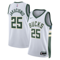 Milwaukee Bucks Nike Association Edition Swingman Jersey - White - Kasparas Jakučionis - Unisex product image 1, provided