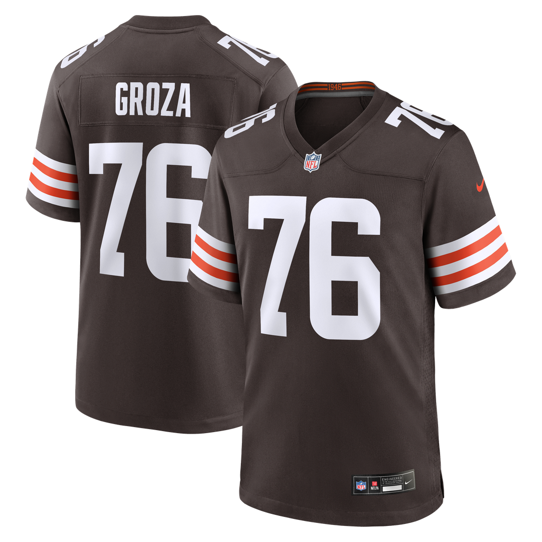 Cleveland Browns Lou Groza Nike Brown Game Retired Player Jersey product image 1, provided for visual reference and product