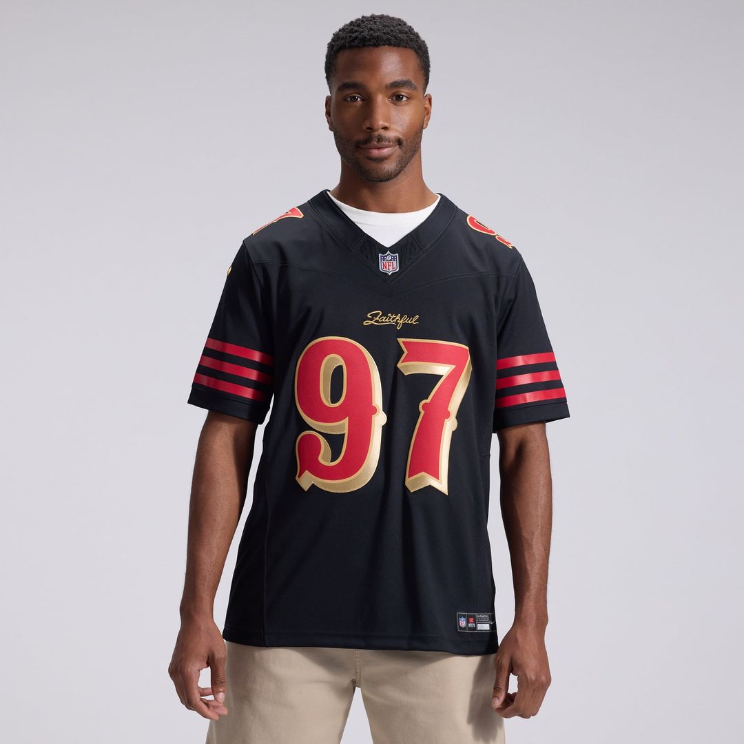 San Francisco 49ers Nick Bosa Nike Black Rivalries Collection Stitched Limited Jersey product image 2, provided for visual