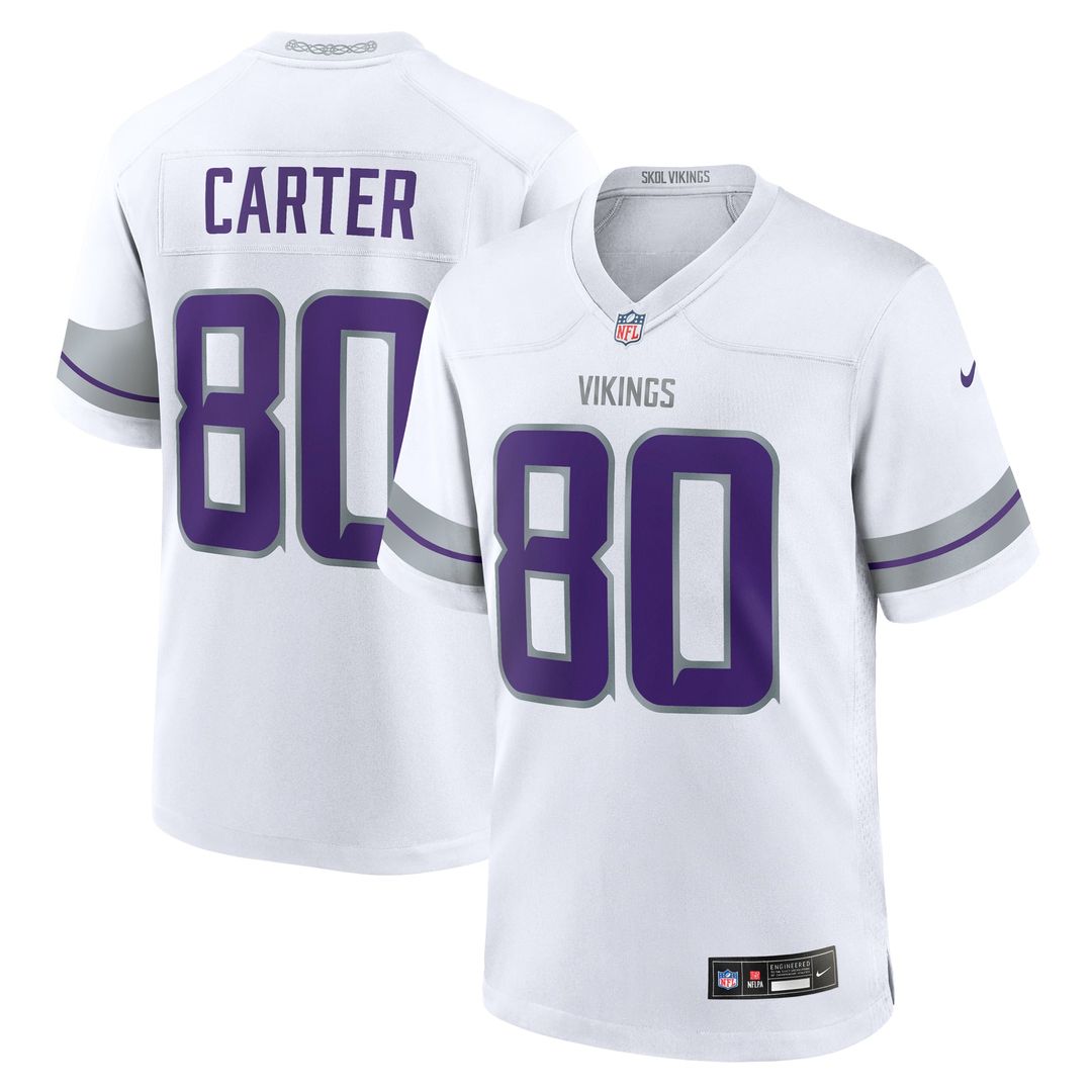 Minnesota Vikings Cris Carter Nike White Alternate Retired Player Game Jersey product image 1, provided for visual reference