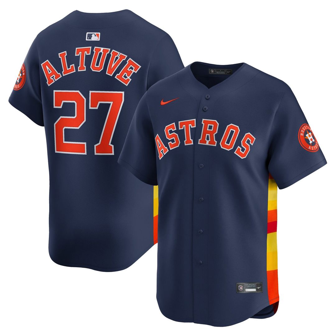 Houston Astros Jose Altuve Nike Navy Alternate Limited Player Jersey product image 1, provided for visual reference and