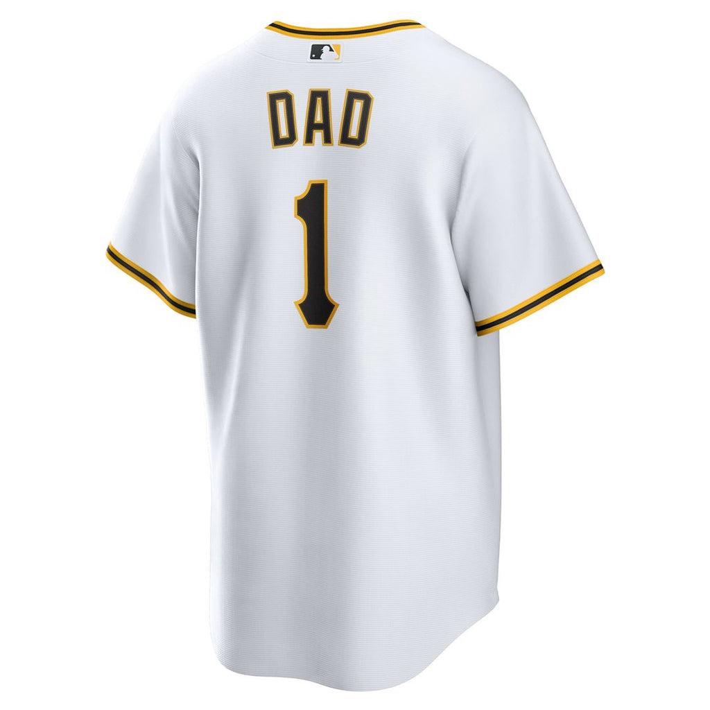 Pittsburgh Pirates Nike White #1 Dad Home Replica Jersey product image 3, provided for visual reference and product detail