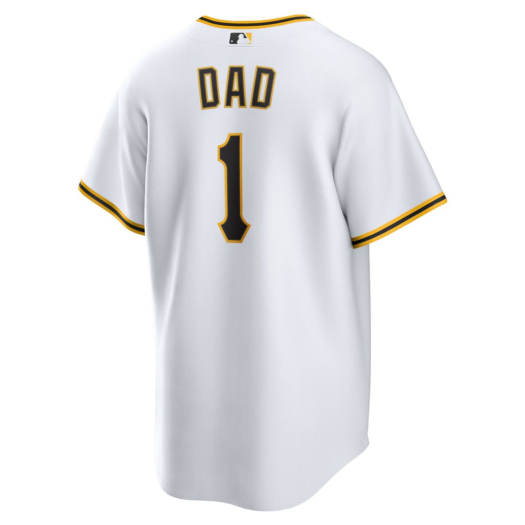Pittsburgh Pirates Nike White #1 Dad Home Replica Jersey product image 3, provided for visual reference and product detail