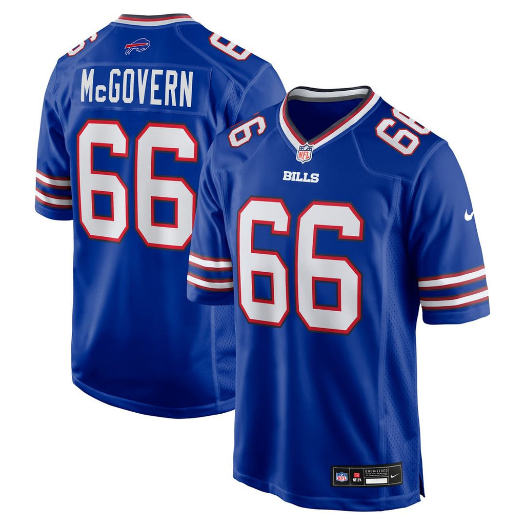 Buffalo Bills Connor McGovern Nike Royal Game Player Jersey product image 1, provided for visual reference and product