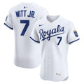 Kansas City Royals Bobby Witt Jr. Nike White Home Elite Player Jersey product image 1, provided for visual reference and