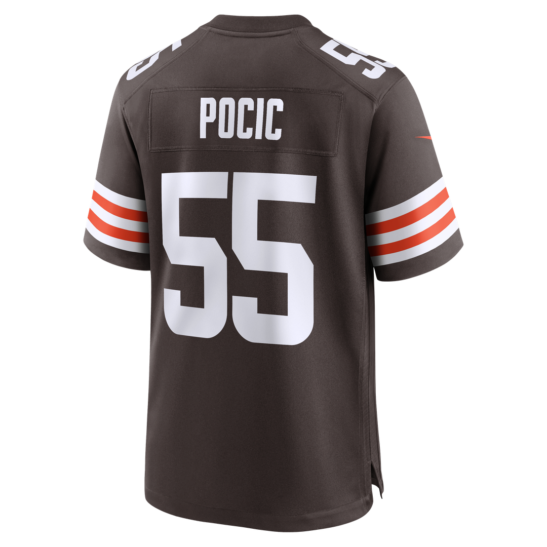 Cleveland Browns Ethan Pocic Nike Brown Game Jersey product image 3, provided for visual reference and product detail review