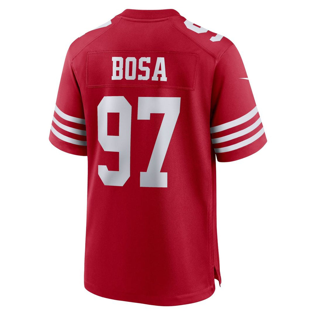 San Francisco 49ers Nick Bosa Nike Scarlet Team Game Jersey product image 3, provided for visual reference and product