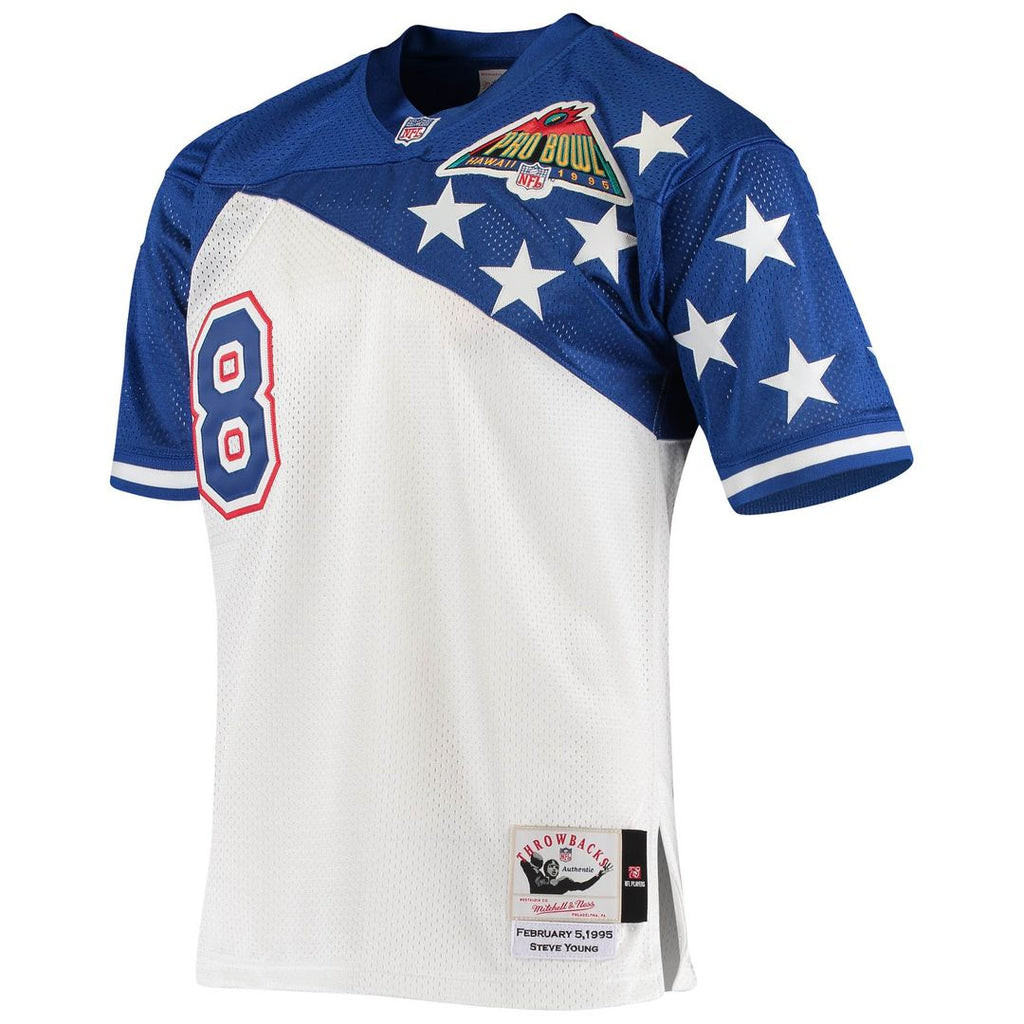 NFC Steve Young Mitchell & Ness White/Blue 1994 Pro Bowl Authentic Jersey product image 2, provided for visual reference and