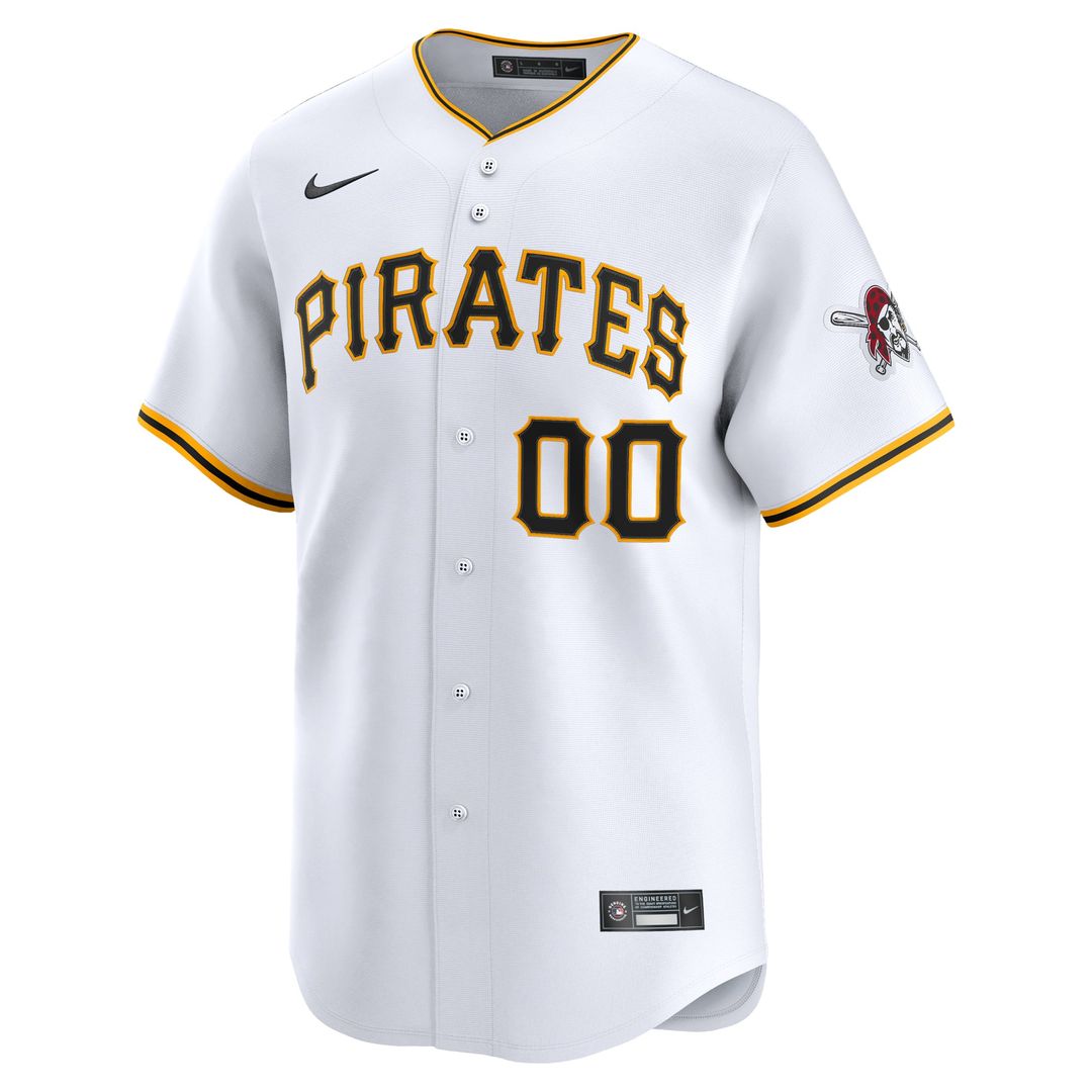 Pittsburgh Pirates Nike White Home Limited Custom Jersey product image 2, provided for visual reference and product detail