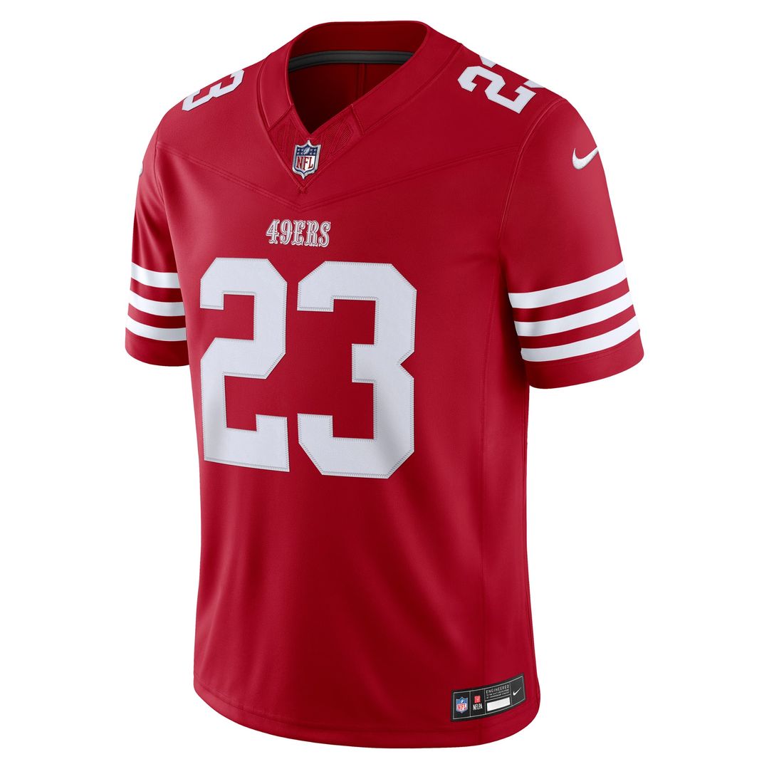 San Francisco 49ers Christian McCaffrey Nike White Alternate Vapor F.U.S.E. Stitched Limited Jersey product image 8,
