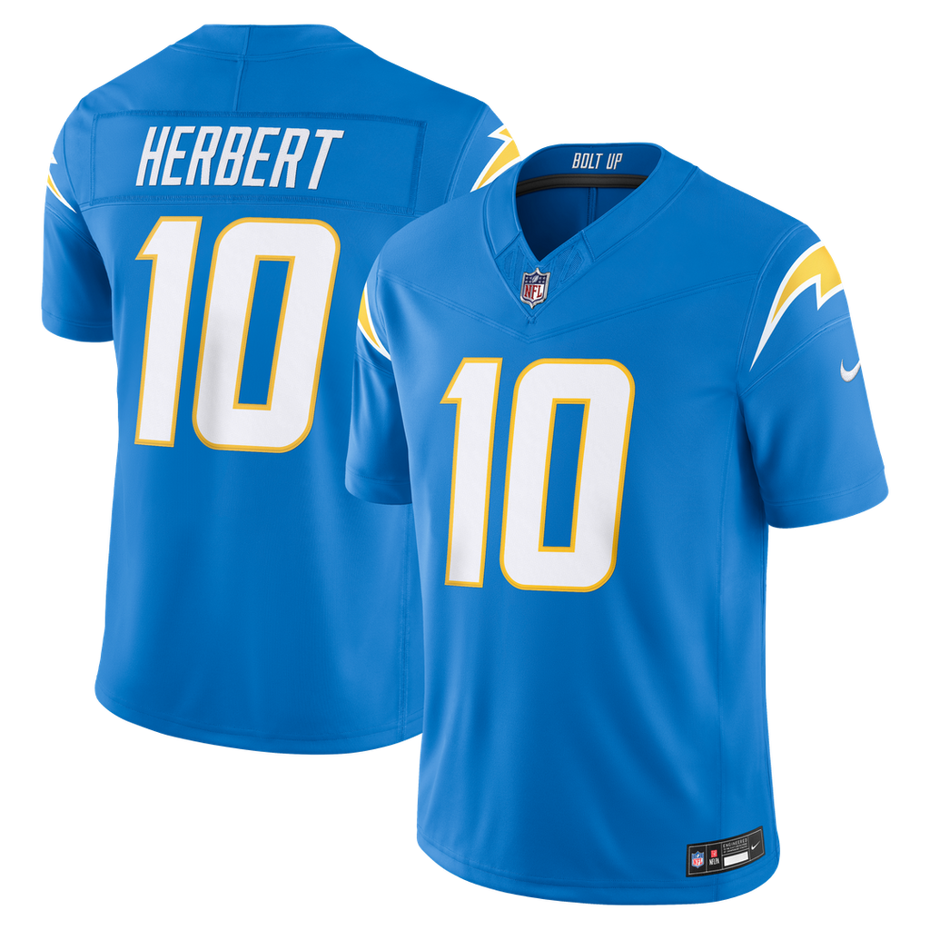 Los Angeles Chargers Justin Herbert Nike Powder Blue Team Vapor F.U.S.E. Stitched Limited Jersey product image 15, provided