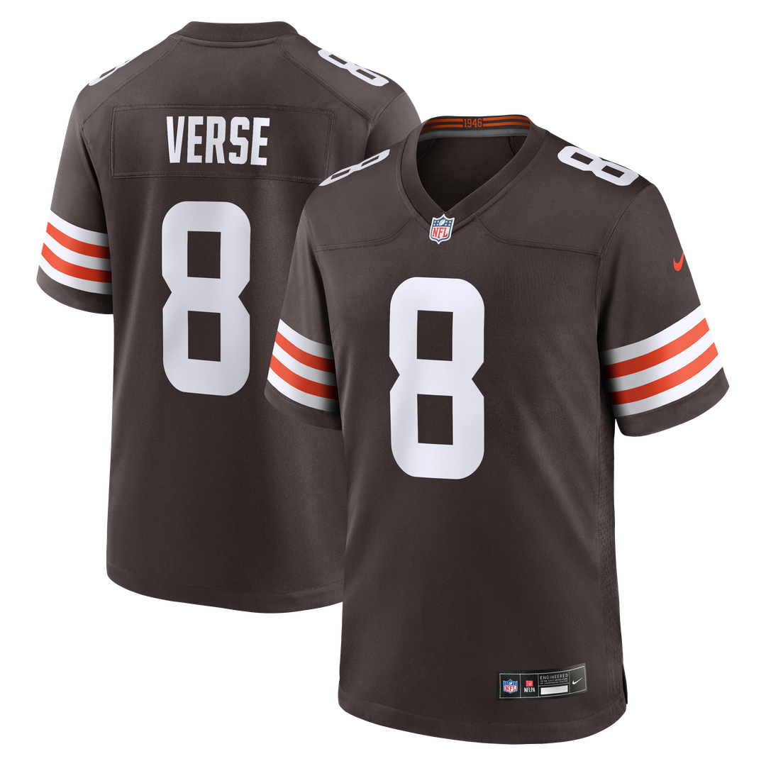 Cleveland Browns Jared Verse Nike Brown Nike Game Jersey product image 1, provided for visual reference and product detail