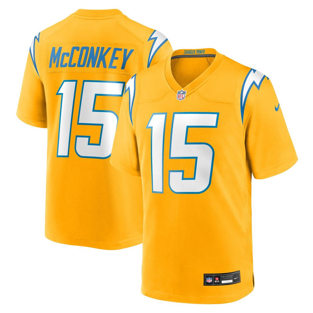 Los Angeles Chargers Ladd McConkey Nike Gold Alternate Charger Power Game Player Jersey product image 4, provided for visual