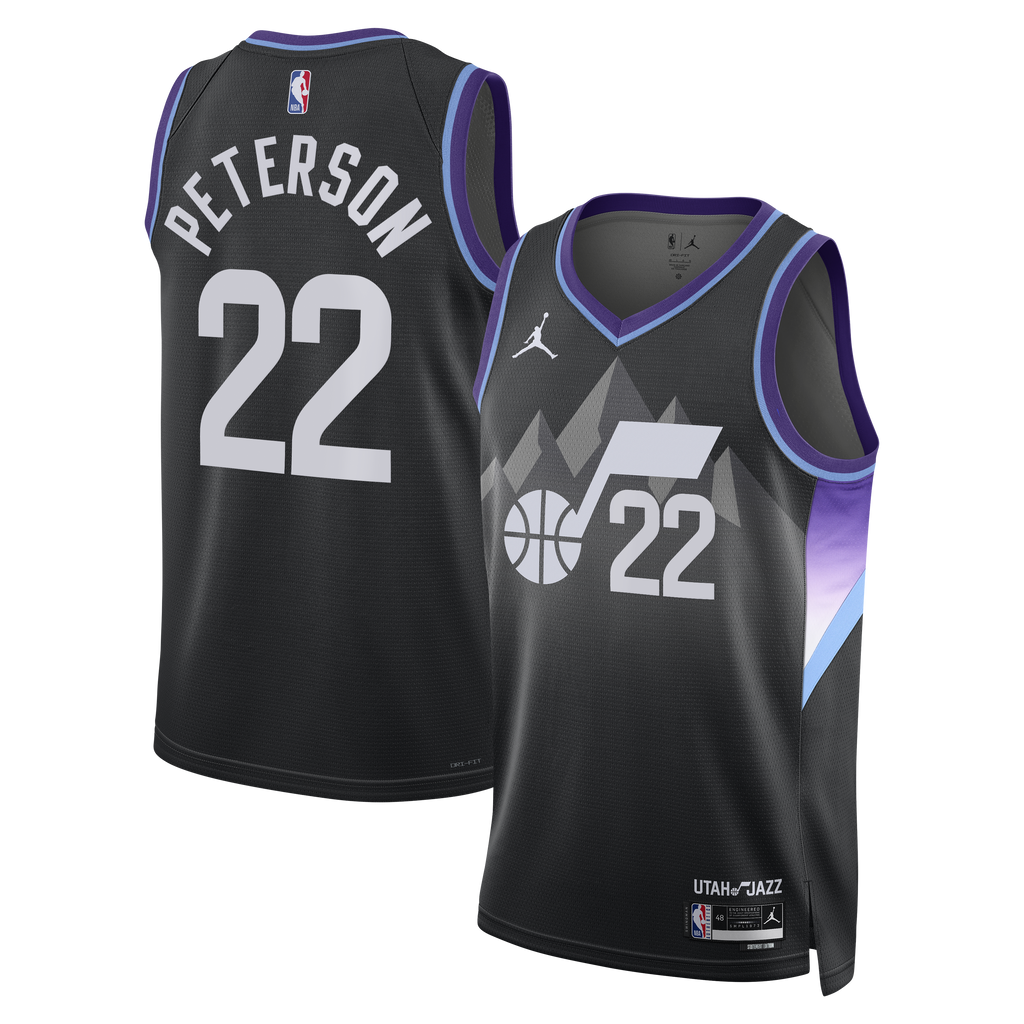Utah Jazz Jordan Brand Statement Edition Swingman Jersey - Black - Darryn Peterson product image 1, provided for visual