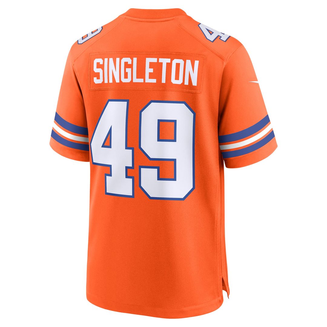 Denver Broncos Alex Singleton Nike Orange Alternate Game Jersey product image 3, provided for visual reference and product