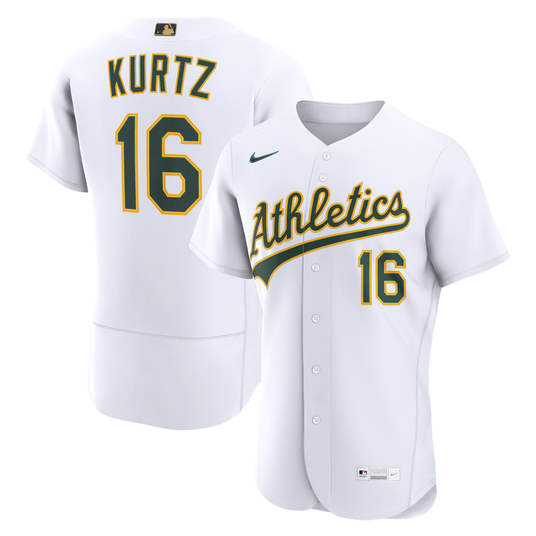 Athletics Nick Kurtz Nike White MLB Awards Authentic Jersey product image 1, provided for visual reference and product