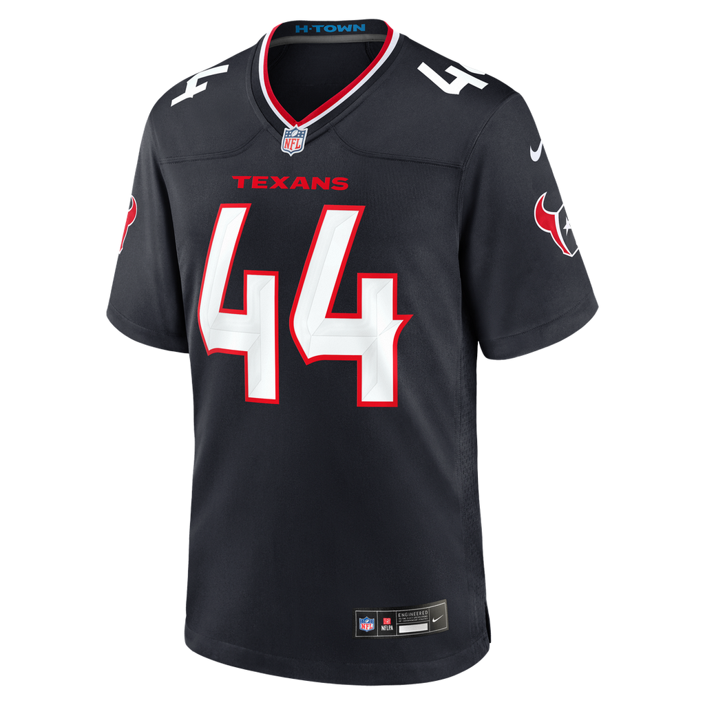Houston Texans British Brooks Nike Navy Team Game Jersey product image 2, provided for visual reference and product detail