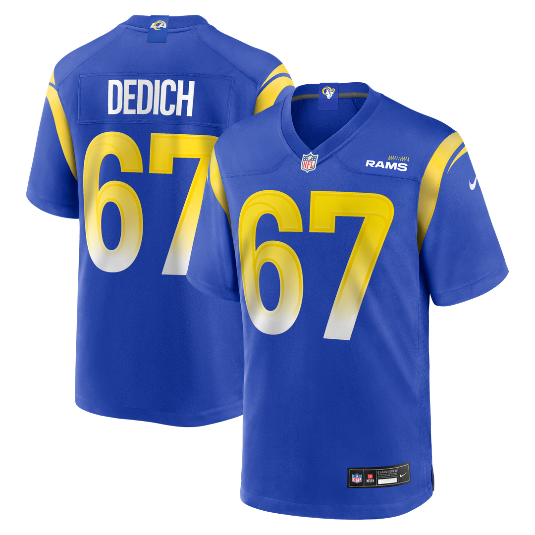 Los Angeles Rams Justin Dedich Nike Royal Game Jersey product image 1, provided for visual reference and product detail