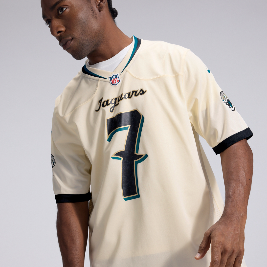 Jacksonville Jaguars Brian Thomas Jr. Nike Natural 2026 Rivalries Collection Game Jersey product image 9, provided for