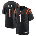 Cincinnati Bengals Number 1 Dad Nike Black Game Jersey product image 1, provided for visual reference and product detail