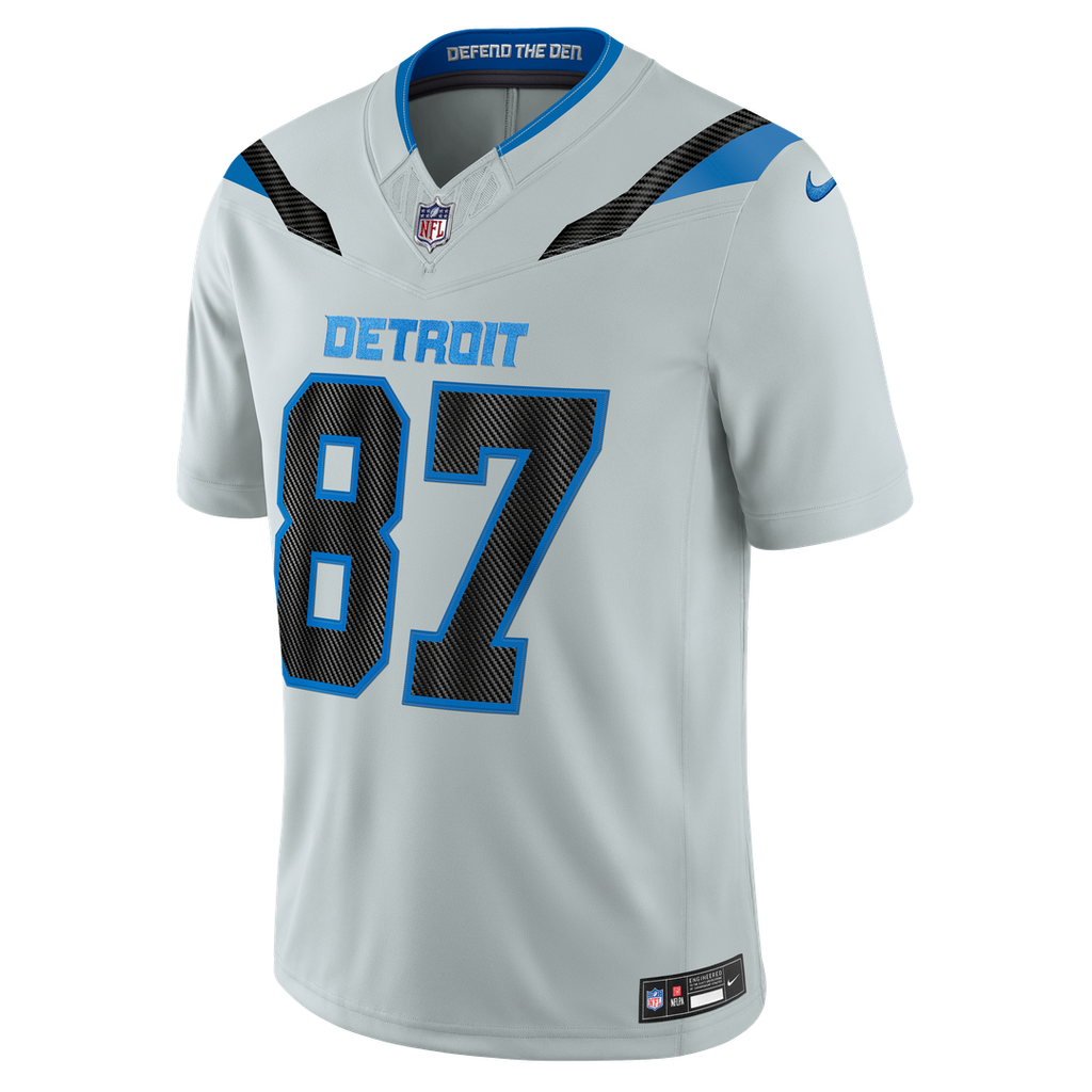 Detroit Lions Sam LaPorta Nike Silver 2026 Rivalries Collection Stitched Limited Jersey product image 2, provided for visual
