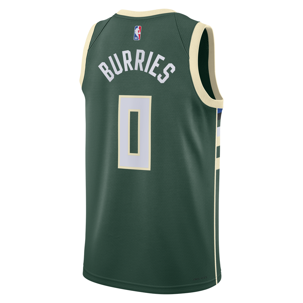 Milwaukee Bucks Nike Icon Swingman Jersey - Green - Brayden Burries - Unisex product image 4, provided for visual reference