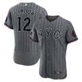 New York Mets Francisco Lindor Nike Gray City Connect Authentic Sponsor Patch Jersey product image 1, provided for visual