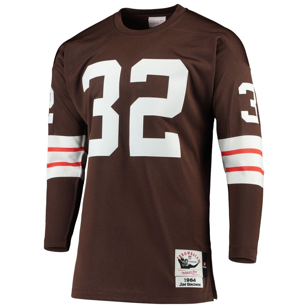 Cleveland Browns 1964 Jim Brown Mitchell & Ness Brown Authentic Throwback Retired Player Jersey product image 2, provided