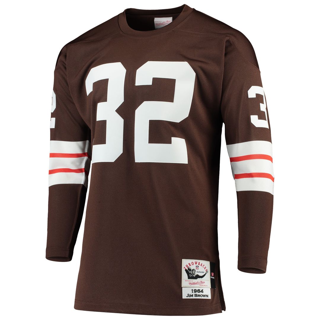 Cleveland Browns 1964 Jim Brown Mitchell & Ness Brown Authentic Throwback Retired Player Jersey product image 2, provided