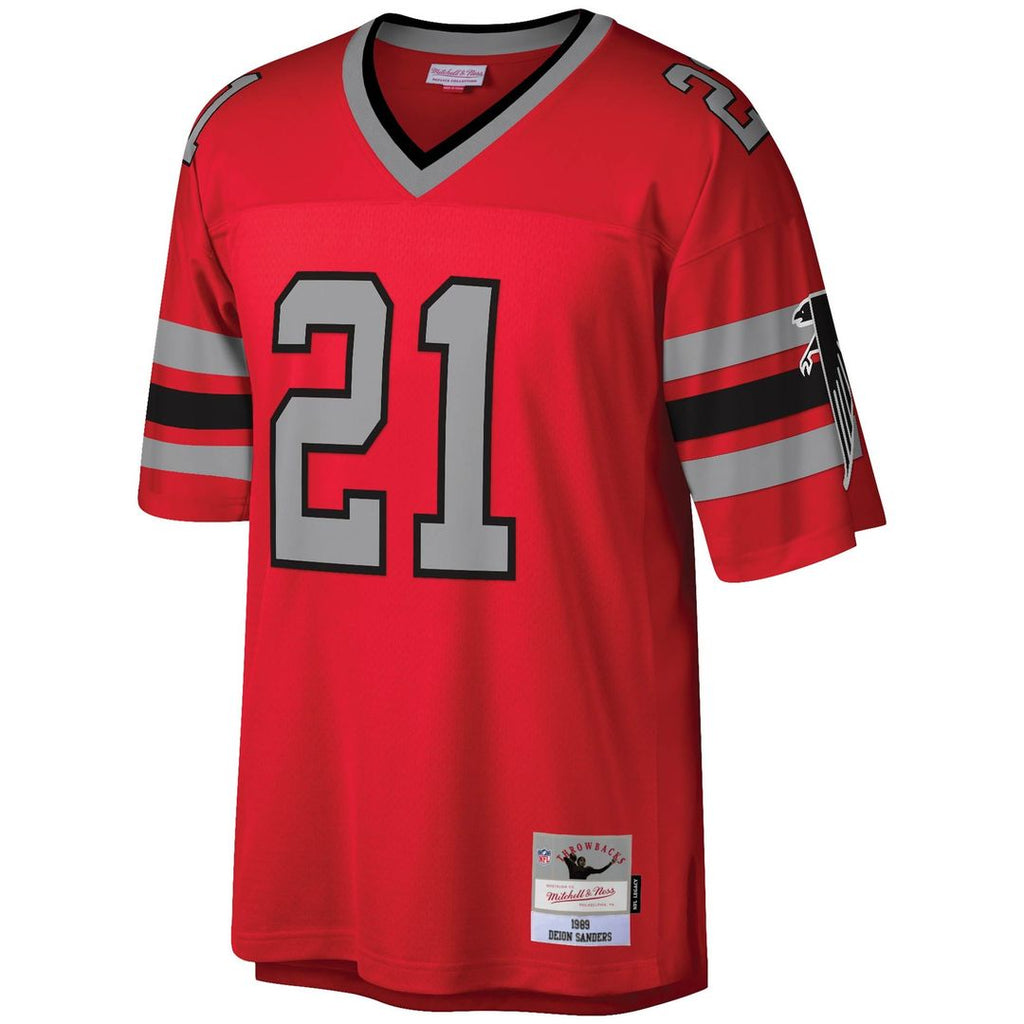 Atlanta Falcons Deion Sanders Mitchell & Ness White Legacy Replica Jersey product image 8, provided for visual reference and