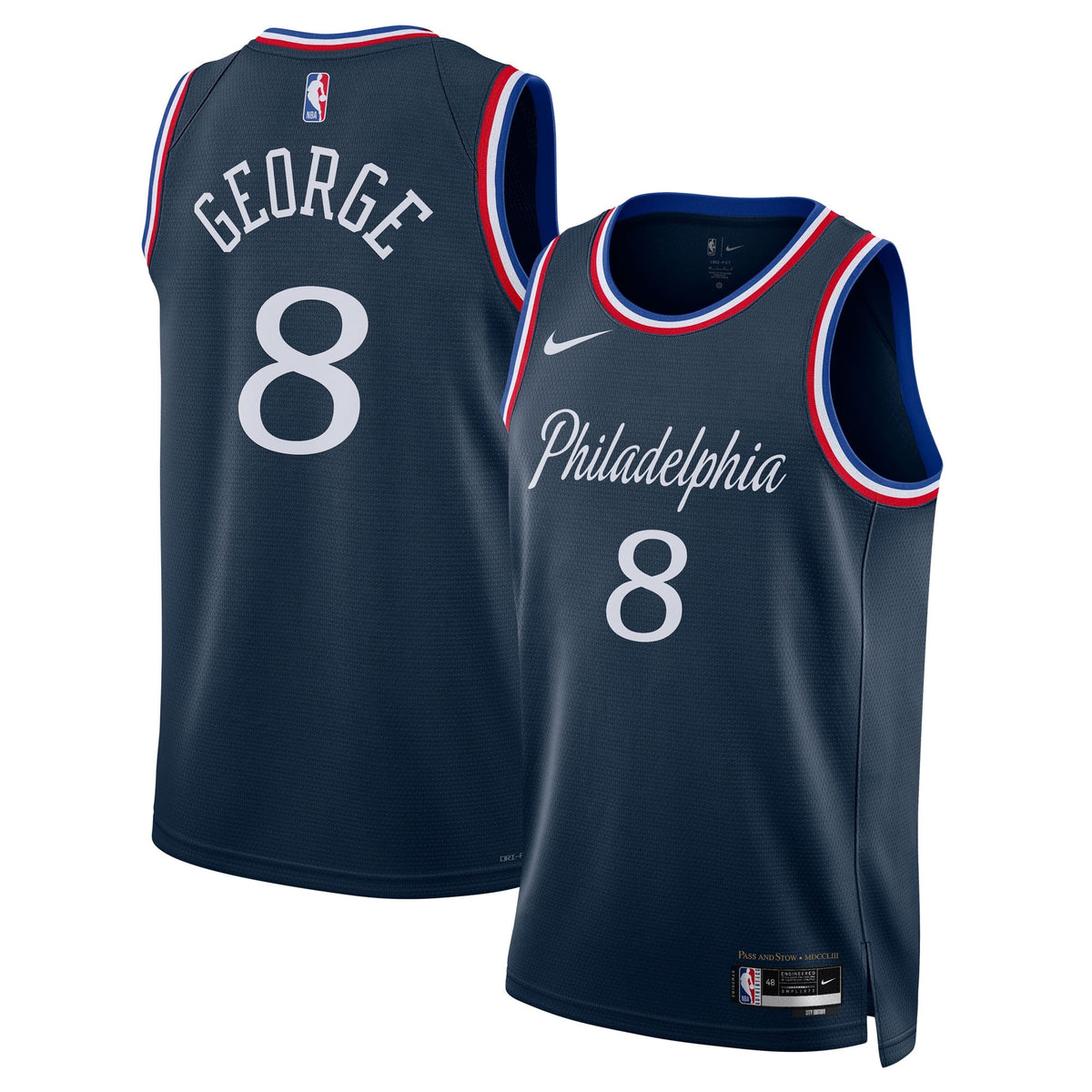 Philadelphia 76ers Nike 2025/26 City Edition Swingman Jersey - Navy - Paul George - Unisex product image 2, provided for