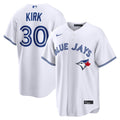 Toronto Blue Jays Alejandro Kirk Nike White Home Replica Jersey product image 1, provided for visual reference and product