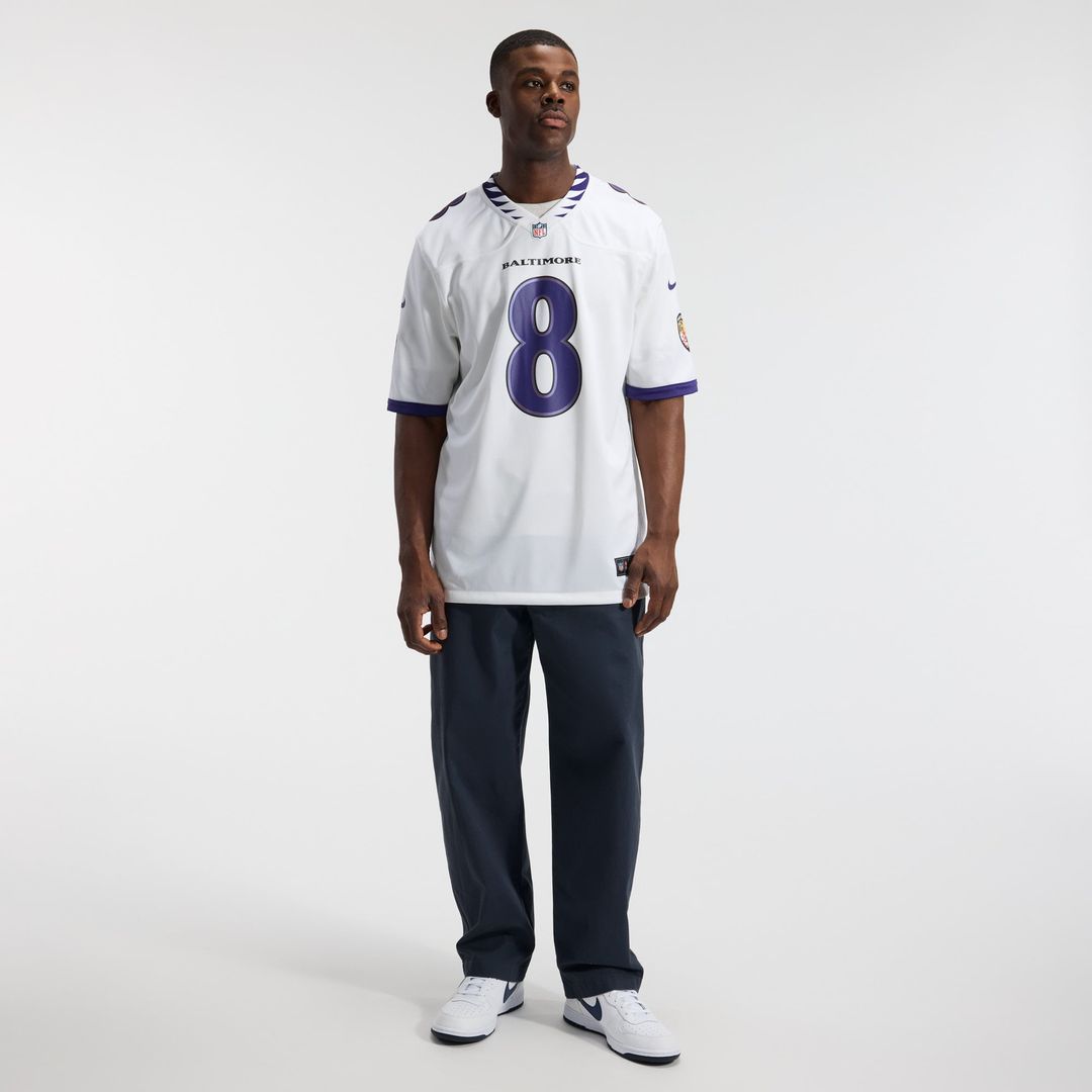 Baltimore Ravens Lamar Jackson Nike White Game Jersey product image 18, provided for visual reference and product detail