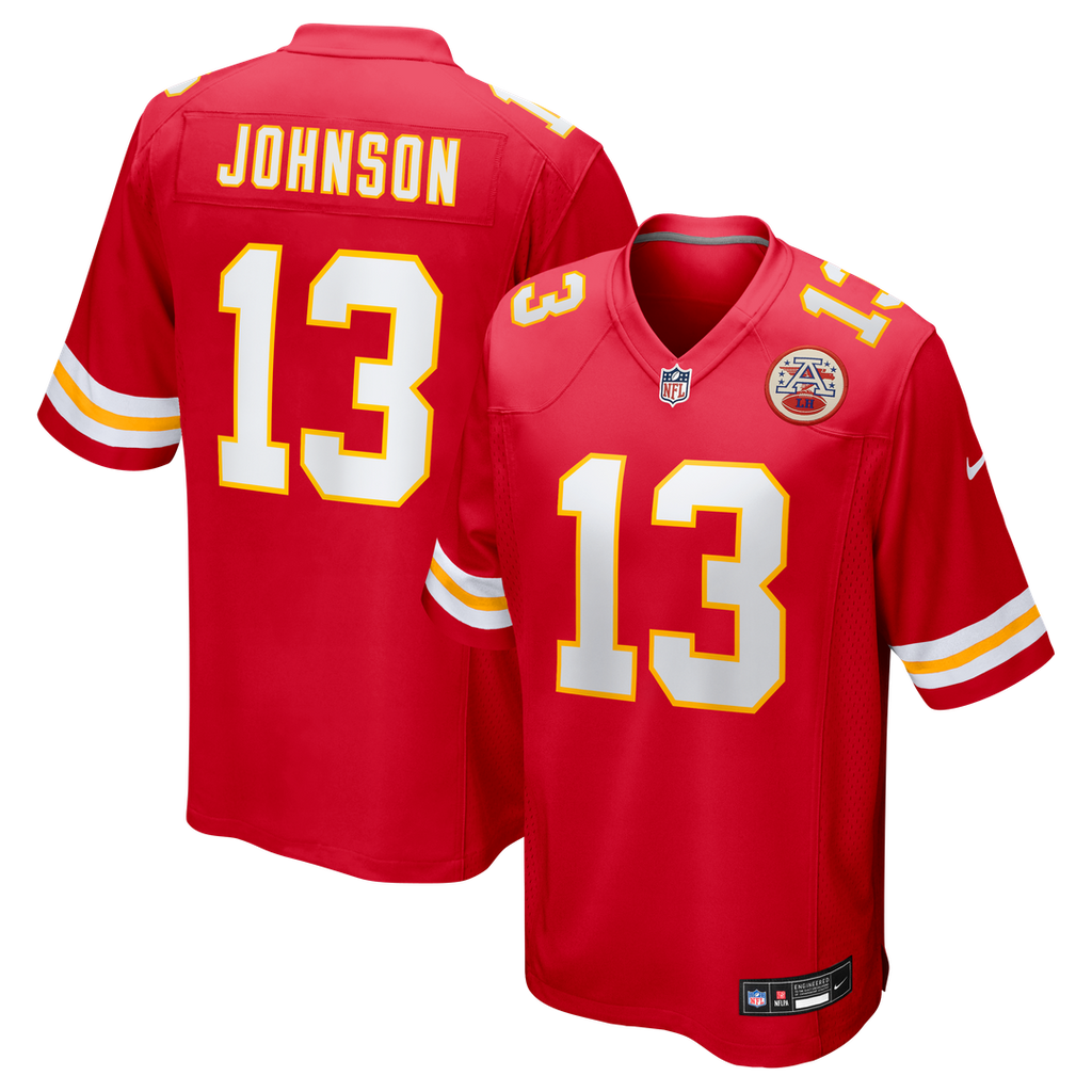 Kansas City Chiefs Nazeeh Johnson Nike Red Game Player Jersey product image 1, provided for visual reference and product