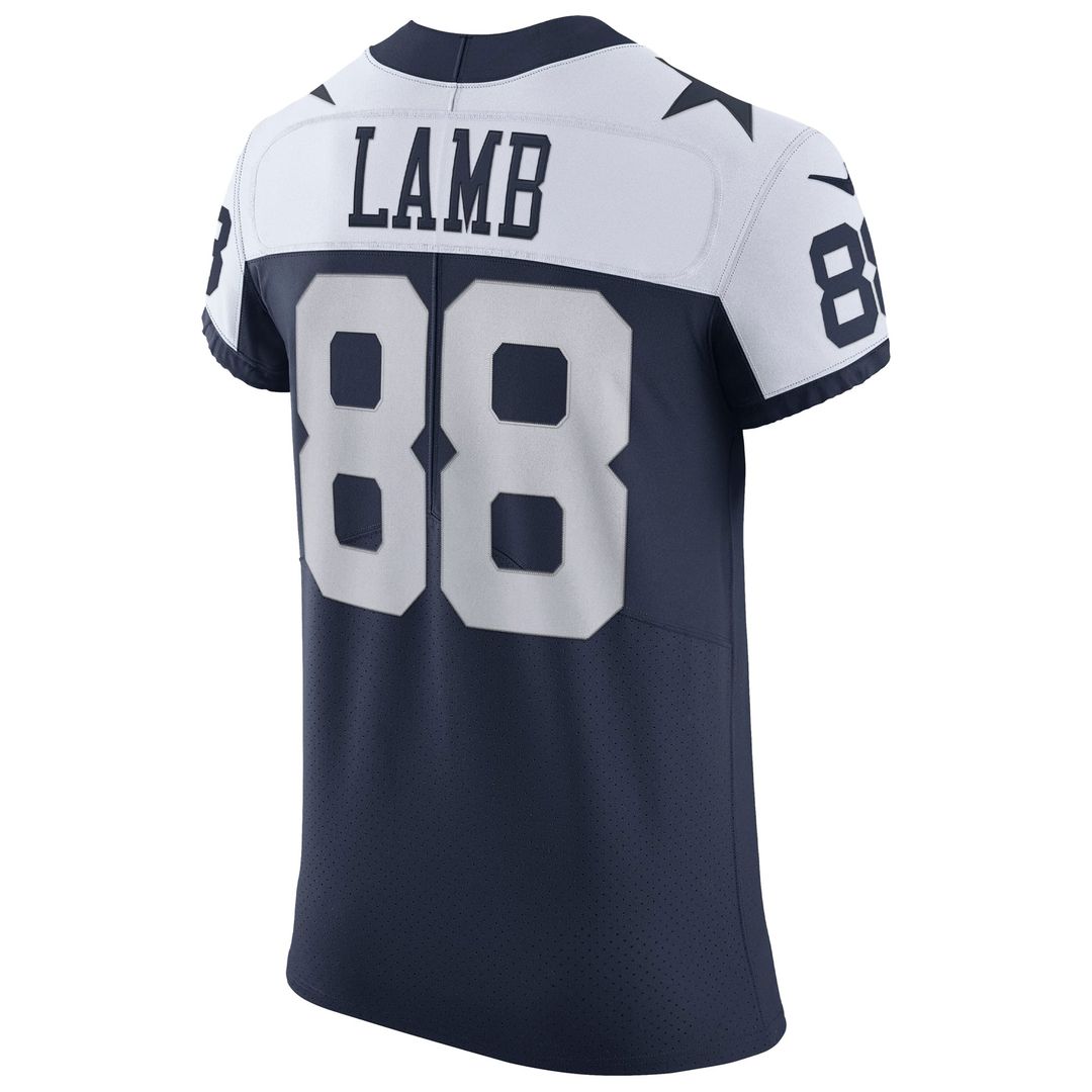 Dallas Cowboys CeeDee Lamb Nike Navy Alternate Vapor Elite Jersey product image 6, provided for visual reference and product