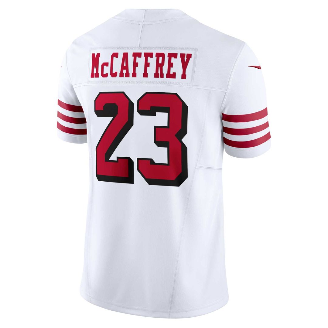 San Francisco 49ers Christian McCaffrey Nike White Vapor F.U.S.E. Limited 2nd Alternate Jersey product image 3, provided for