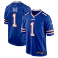 Buffalo Bills Number 1 Dad Nike Royal Game Jersey product image 1, provided for visual reference and product detail review