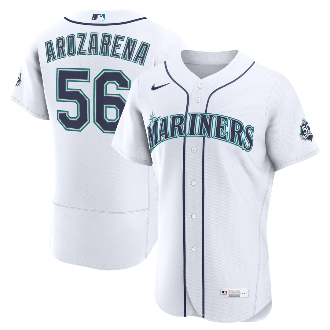 Seattle Mariners Randy Arozarena Nike White Home 50th Season Authentic Jersey product image 1, provided for visual reference